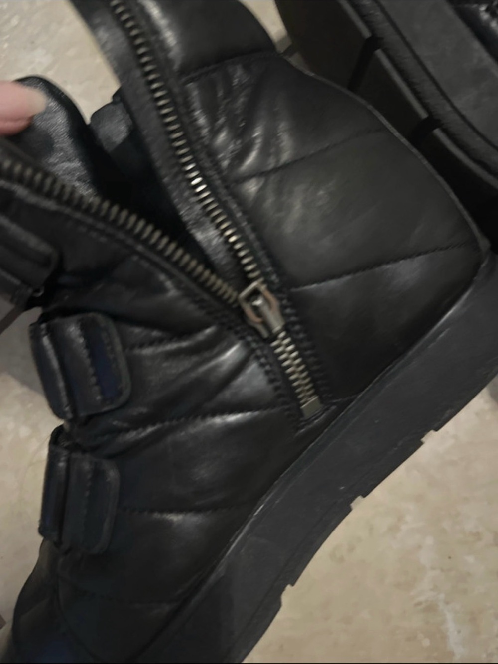 Prada Sport Black Leather Triple Strap High Top Wedge Sneakers 39 - Picture 9 of 13